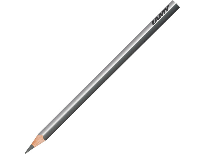 LAMY plus colour pencil in Warm Grey featuring a silver triangular barrel, high-quality colour core and ergonomic design for colouring, drawing, sketching and creative artwork