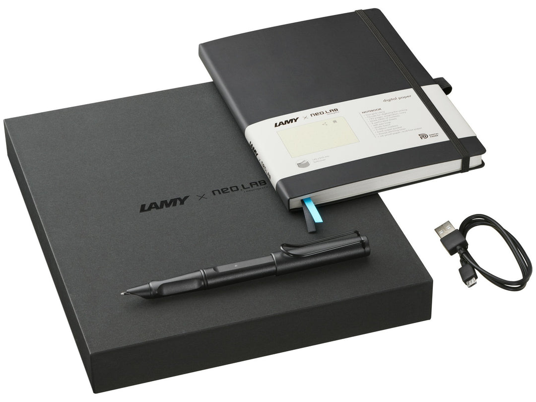 LAMY safari all black ncode Set Digital Writing including Smartpen, Digital Paper Notebook and USB charging cable