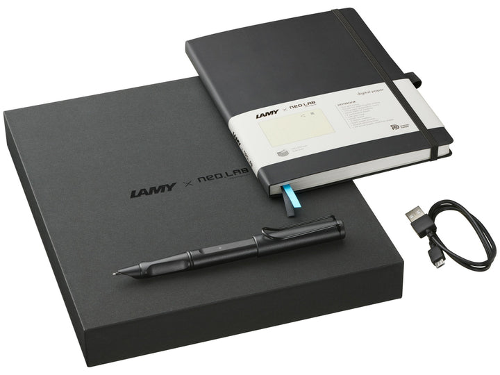 LAMY safari all black ncode Set Digital Writing including Smartpen, Digital Paper Notebook and USB charging cable