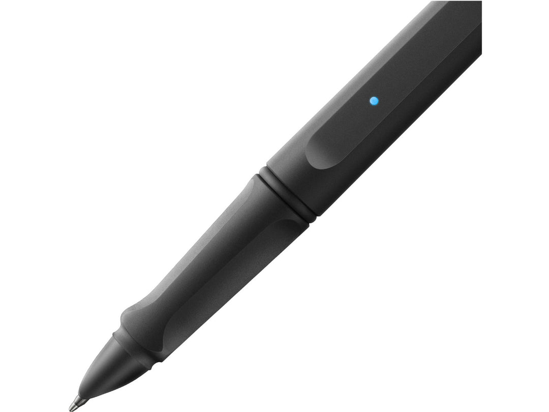 LAMY safari all black ncode Smartpen Digital Writing ergonomic grip and LED status indicator close-up