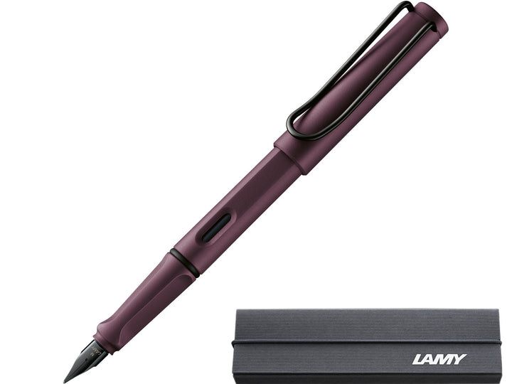 LAMY safari fountain pen Scarlet with black stainless steel nib and branded LAMY gift box