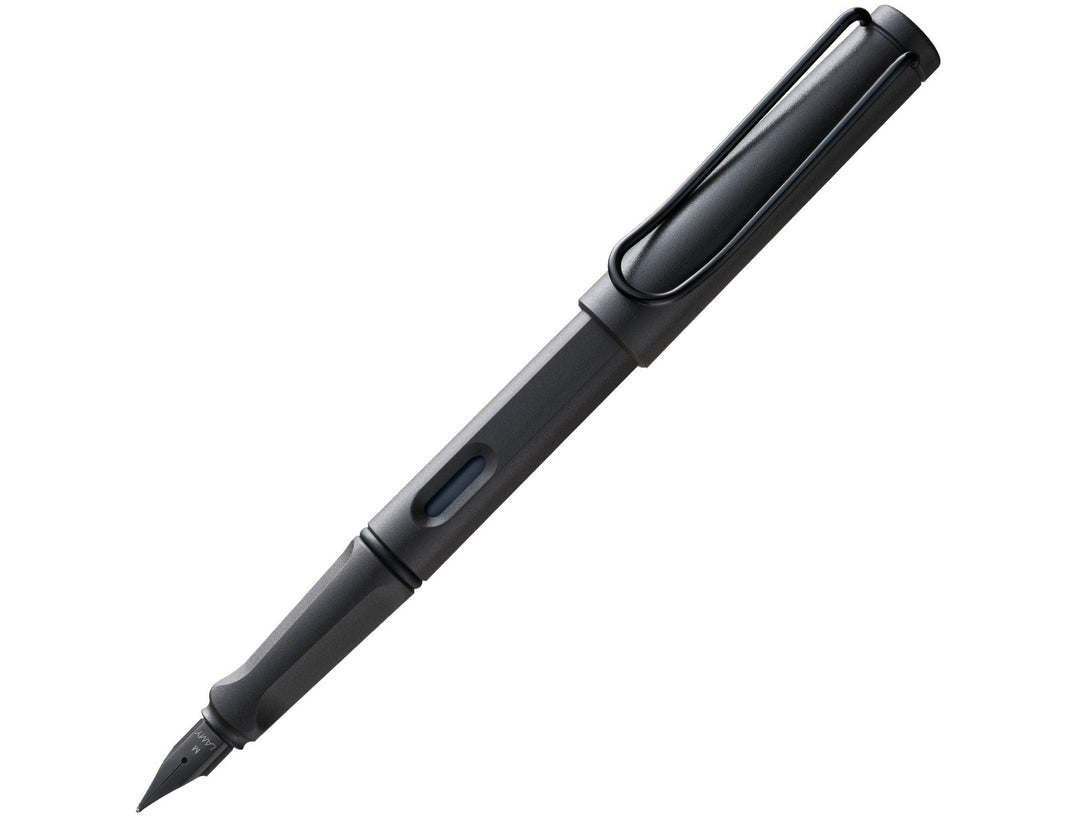 LAMY safari fountain pen Umbra featuring black stainless steel nib, ergonomic grip section and lightweight ABS body