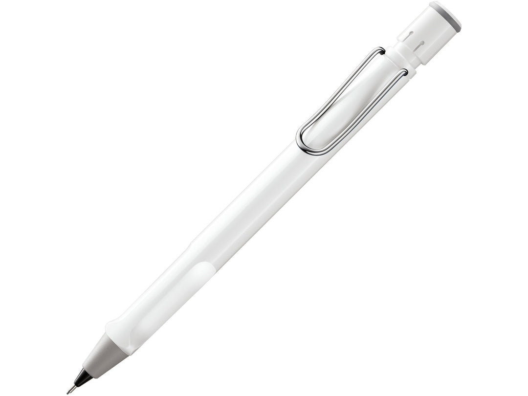 LAMY safari mechanical pencil in white with ergonomic grip and 0.5mm lead mechanism