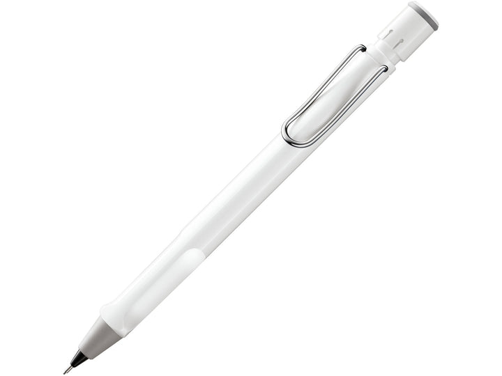 LAMY safari mechanical pencil in white with ergonomic grip and 0.5mm lead mechanism
