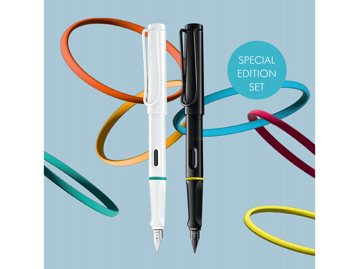 LAMY safari Multicolor Set fountain pens with interchangeable multicolour rings and special edition styling