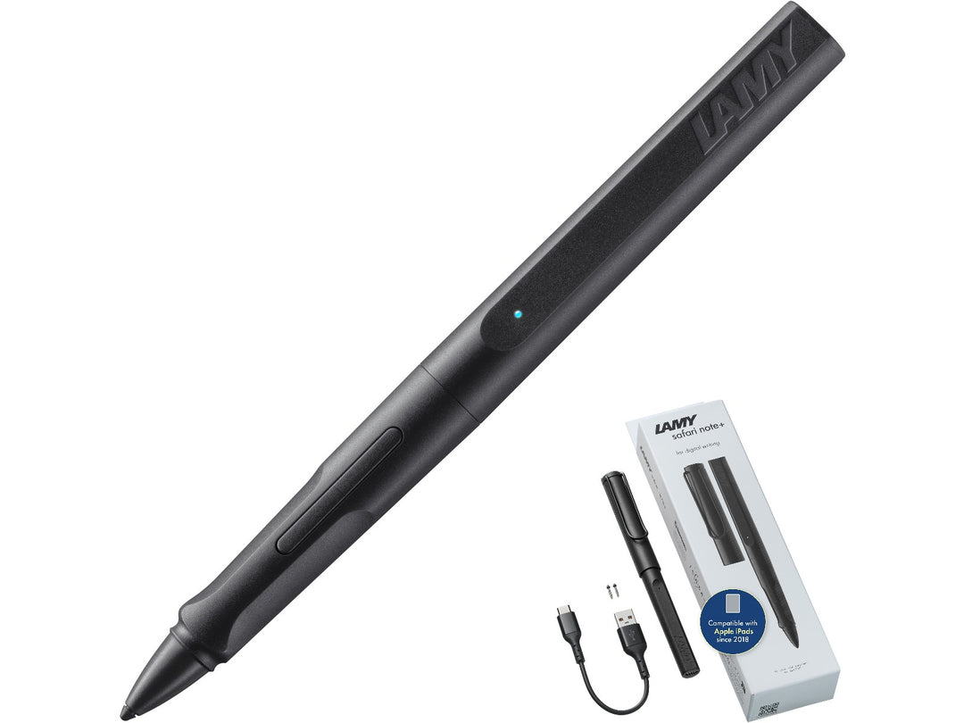 LAMY safari note+ Digital Writing Pen All Black with USB-C charging cable and replacement tips