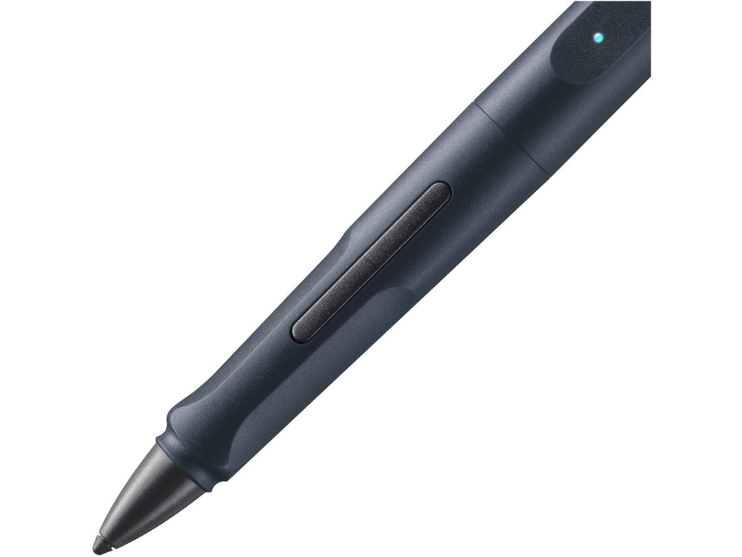 LAMY safari note+ Digital Writing Pen Steel Black shortcut button and ergonomic grip close-up