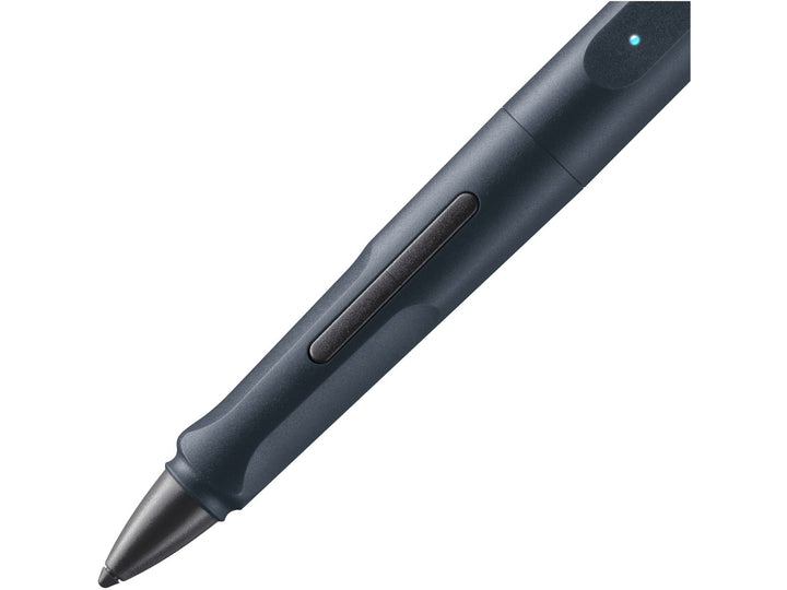 LAMY safari note+ Digital Writing Pen Steel Black shortcut button and ergonomic grip close-up