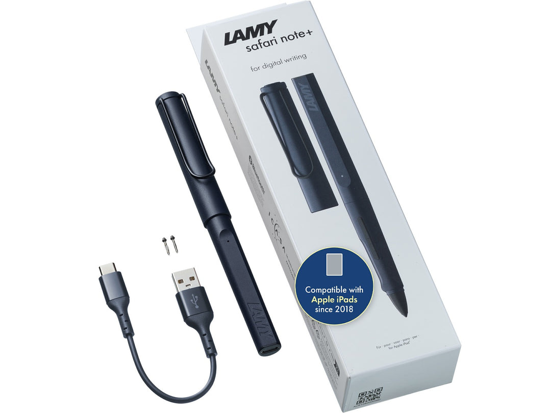 LAMY safari note+ Digital Writing Pen Steel Black with USB-C charging cable, replacement tips and presentation box