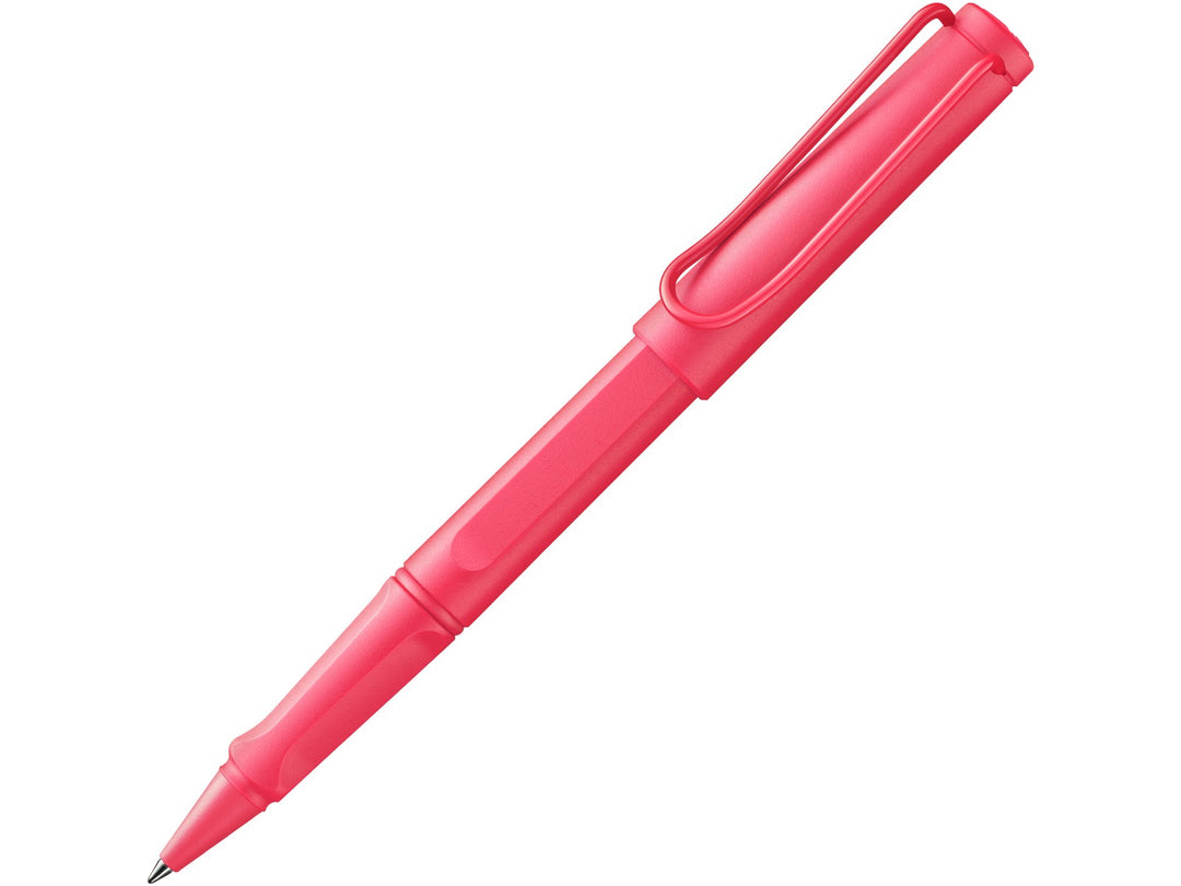 LAMY safari Rollerball Pen Sunset Special Edition with ergonomic grip section and spring-loaded metal clip