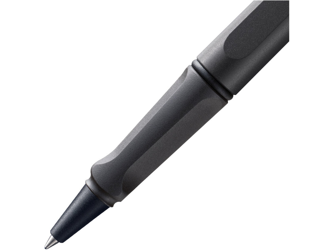 LAMY safari rollerball pen grip detail in umbra with ergonomic moulded grip section