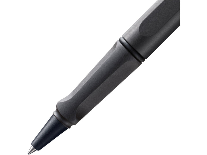 LAMY safari rollerball pen grip detail in umbra with ergonomic moulded grip section