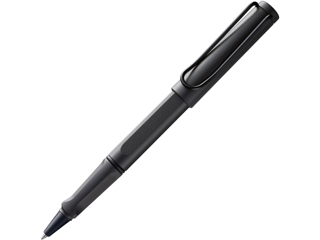 LAMY safari rollerball pen in umbra with ergonomic grip section and spring-loaded metal clip