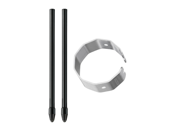 LAMY safari twin pen all black EMR PC/EL Pointier included accessories showing two replacement stylus tips and tweezers