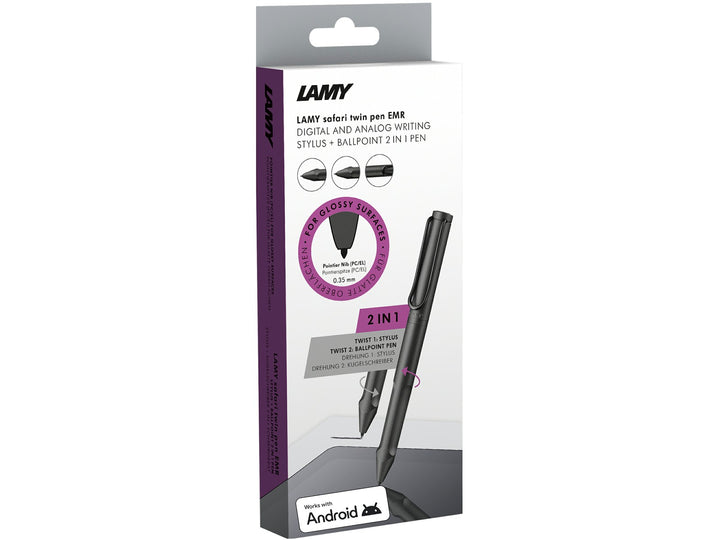 LAMY safari twin pen all black EMR PC/EL Pointier Digital Writing retail packaging