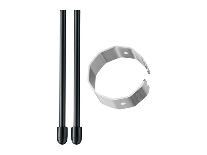 LAMY safari twin pen all black EMR POM Round included accessories showing two replacement stylus tips and tweezers