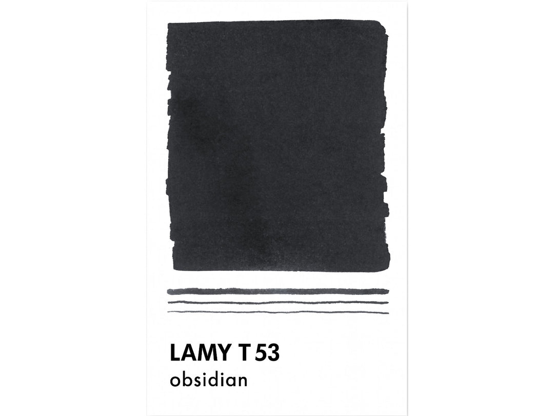 LAMY T53 Crystal Fountain Pen Ink Obsidian colour swatch