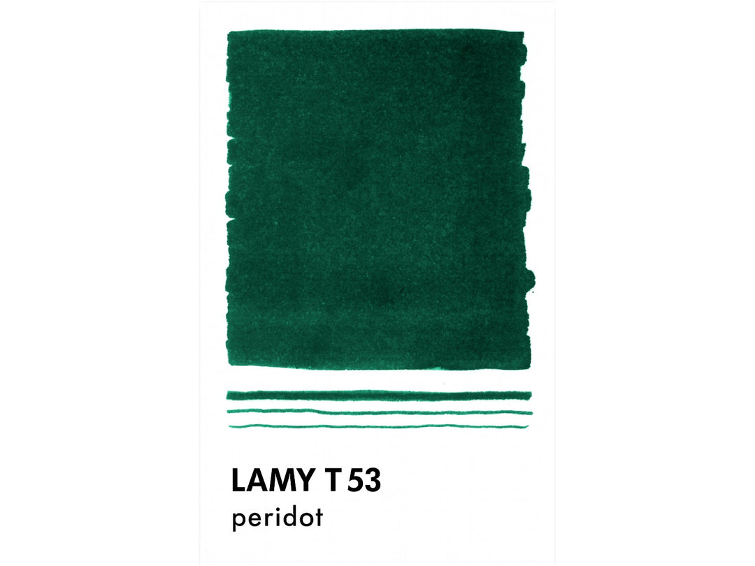 LAMY T53 Crystal Fountain Pen Ink Peridot colour swatch