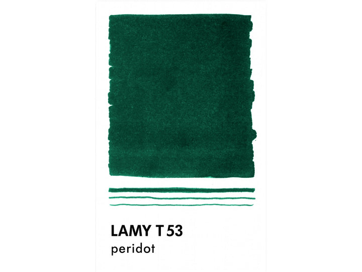 LAMY T53 Crystal Fountain Pen Ink Peridot colour swatch