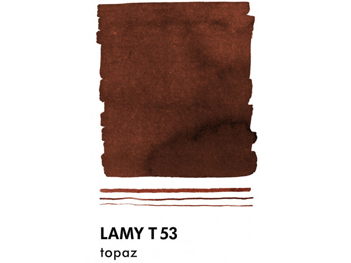 LAMY T53 Crystal Fountain Pen Ink Topaz colour swatch