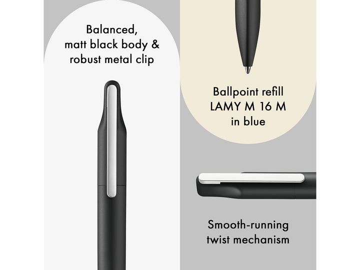 Infographic highlighting the LAMY xevo ballpoint pen&