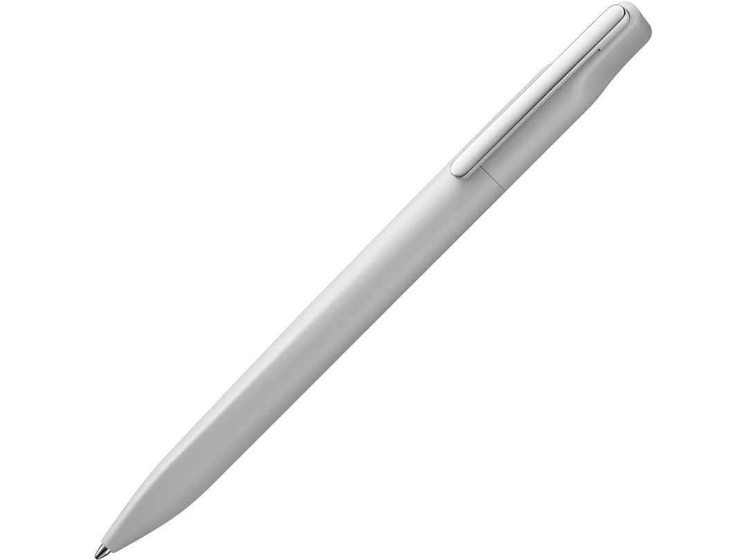 LAMY xevo ballpoint pen in light grey with ergonomic triangular grip, spring-loaded metal clip and twist-action mechanism