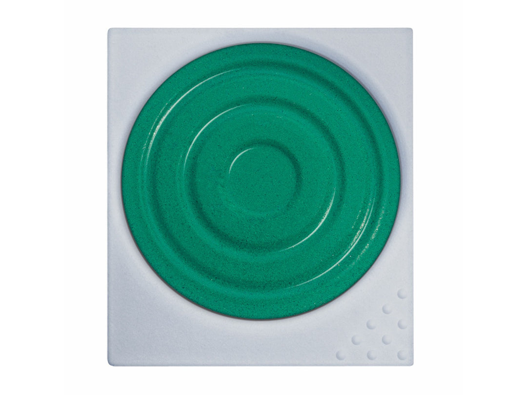 LAMY aquaplus Watercolour Paint Pan in Blue Green, featuring a square paint pan with a circular blue green watercolour cake and textured mixing surface designed for use with the LAMY Z 70 Paint Tray and aquaplus painting system