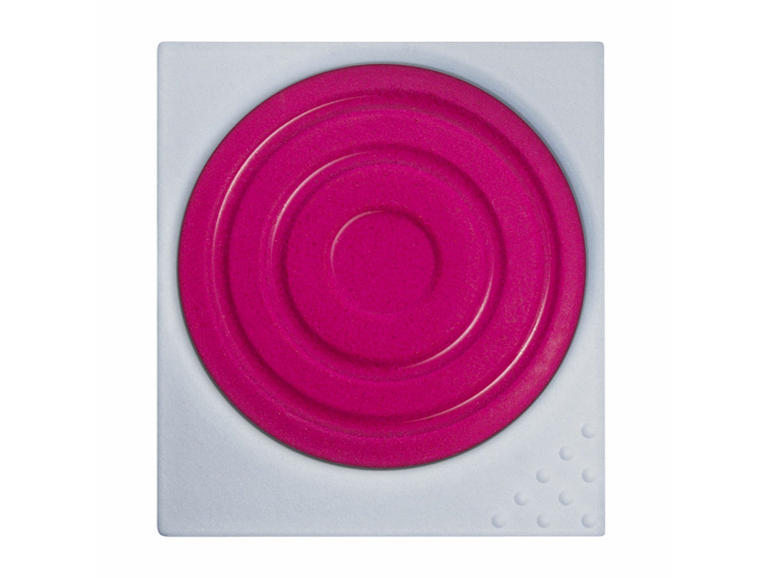 LAMY aquaplus Watercolour Paint Pan in Magenta Red, featuring a square paint pan with a circular magenta red watercolour cake and textured mixing surface designed for use with the LAMY Z 70 Paint Tray and aquaplus painting system