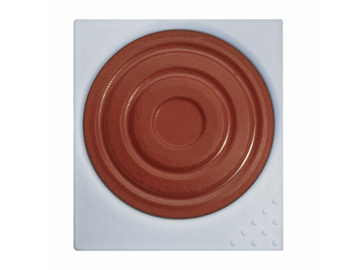LAMY aquaplus Watercolour Paint Pan in Sienna, featuring a square paint pan with a circular sienna watercolour cake and textured mixing surface designed for use with the LAMY Z 70 Paint Tray and aquaplus painting system