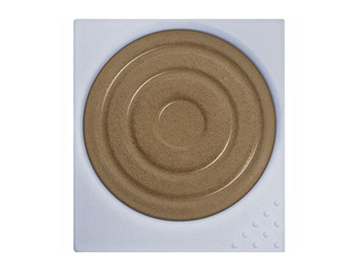 LAMY aquaplus Watercolour Paint Pan in Umber, featuring a square paint pan with a circular umber watercolour cake and textured mixing surface designed for use with the LAMY Z 70 Paint Tray and aquaplus painting system