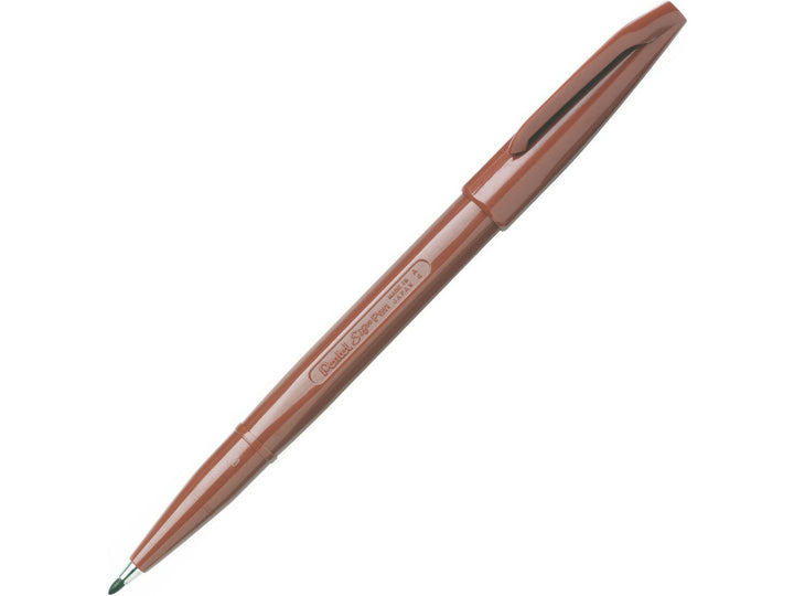 Pentel Sign Pen S520 Fibre-Tipped Pen in Brown, featuring a durable fibre tip, brown water-based ink, lightweight plastic barrel and the original smooth-writing Sign Pen design for writing, drawing and illustration