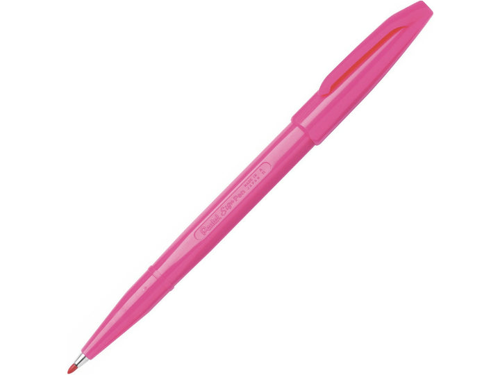 Pentel Sign Pen S520 Fibre-Tipped Pen in Pink, featuring a durable fibre tip, pink water-based ink, lightweight plastic barrel and the original smooth-writing Sign Pen design for writing, drawing and illustration