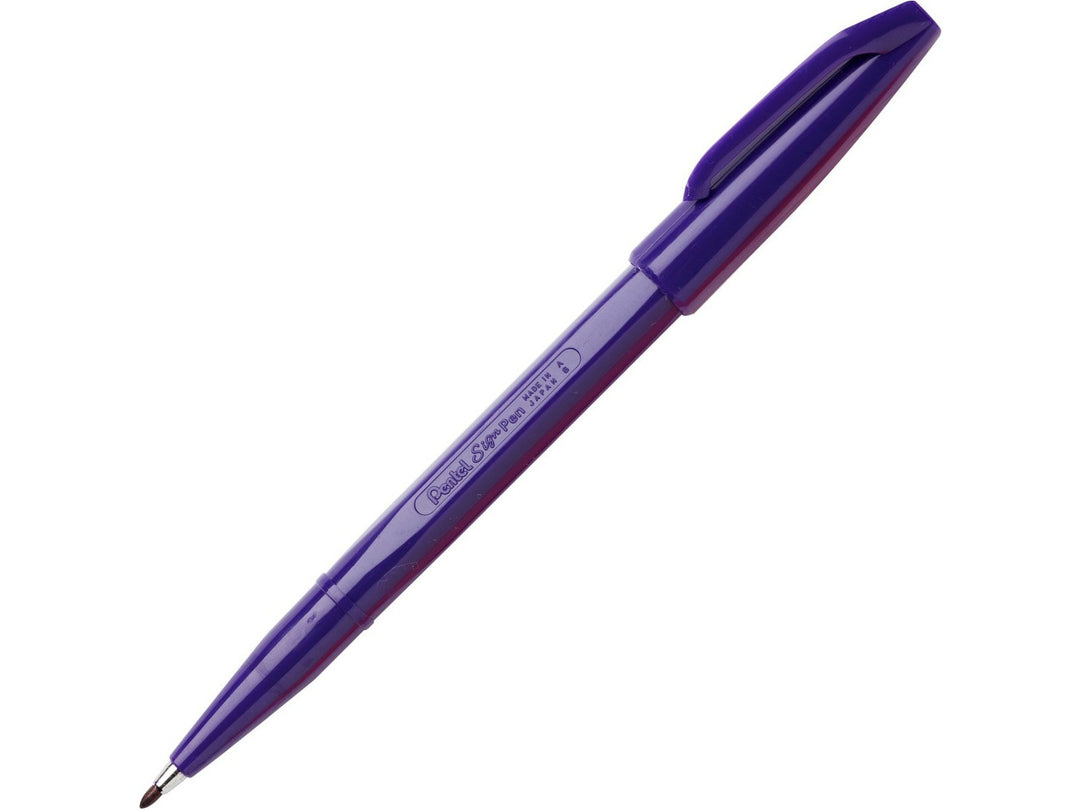 Pentel Sign Pen S520 Fibre-Tipped Pen in Violet, featuring a durable fibre tip, violet water-based ink, lightweight plastic barrel and the original smooth-writing Sign Pen design for writing, drawing and illustration