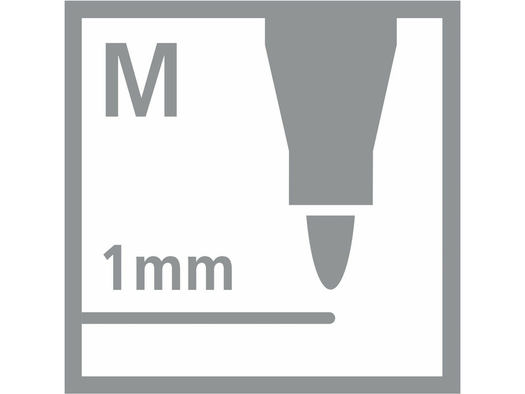 STABILO Pen 68 medium tip icon showing a 1mm felt-tip nib and example line width