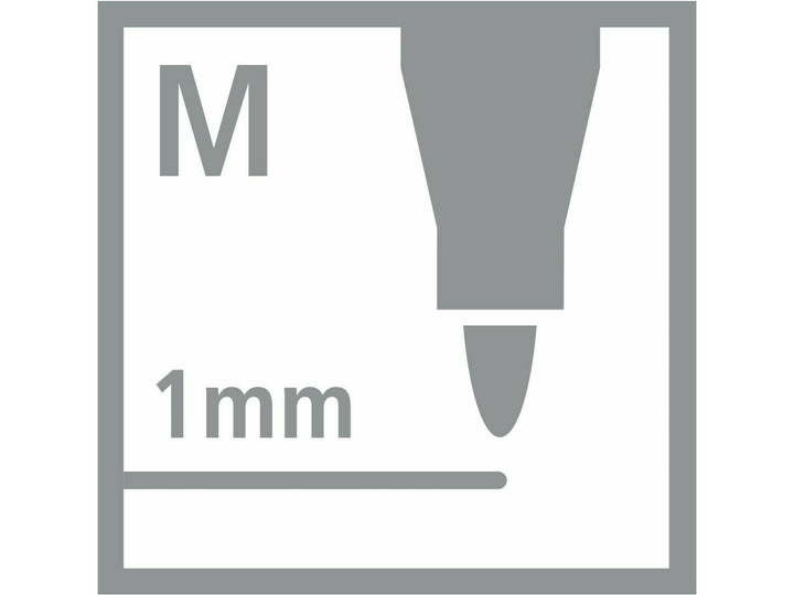 STABILO Pen 68 medium tip icon showing a 1mm felt-tip nib and example line width