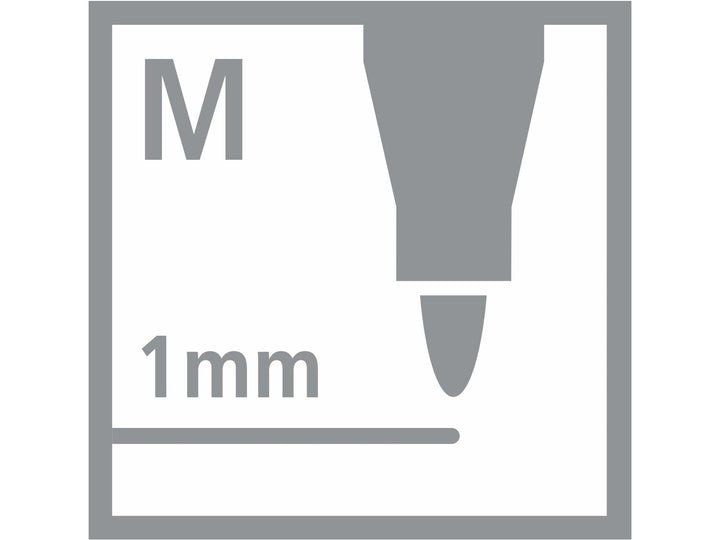 STABILO Pen 68 Metallic 1.4mm M-tip icon showing the medium felt-tip nib and example metallic line