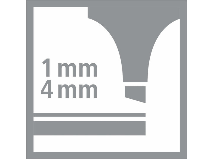 STABILO swing cool chisel tip icon showing 1mm and 4mm line widths for fine underlining and broad highlighting