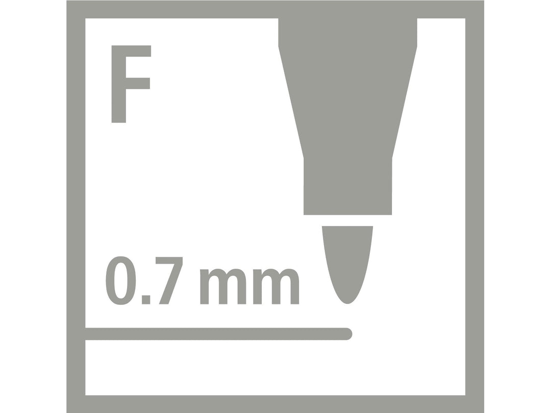 STABILO Trio A-Z fine tip icon showing a 0.7mm line width for precise drawing and detailed colouring