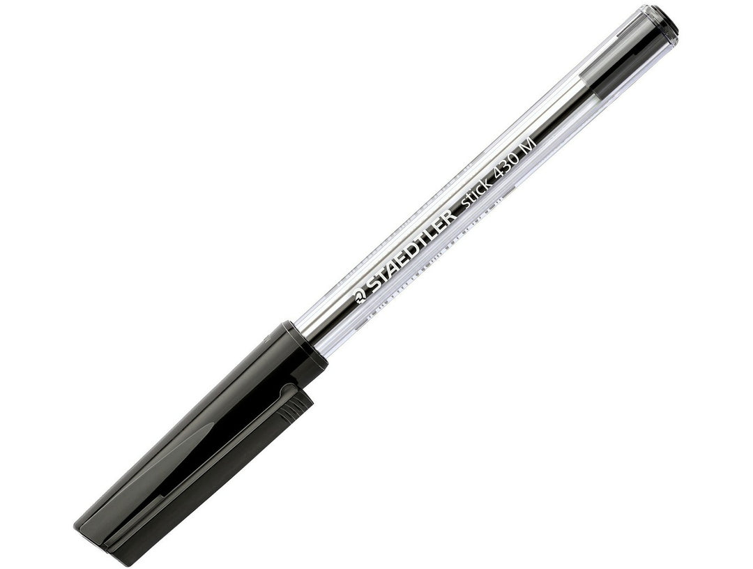 STAEDTLER 430 ballpoint pen black medium tip approx 0.35 mm closed pen for everyday writing