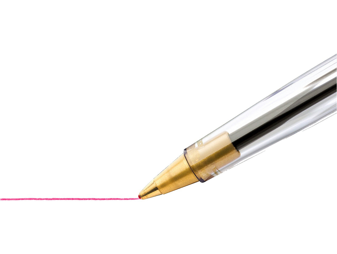 STAEDTLER Stick 430 ballpoint pen fine tip writing red line showing smooth ink flow close-up