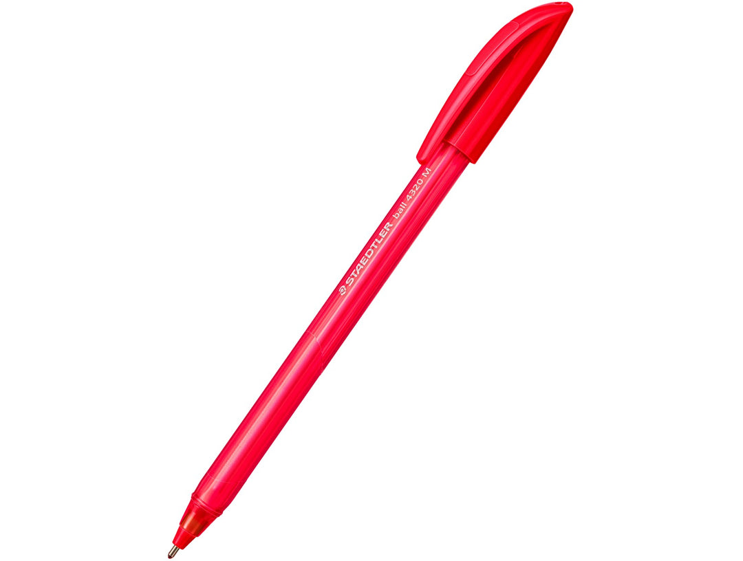 STAEDTLER Ball 4320 M triangular ballpoint pen red with cap medium tip