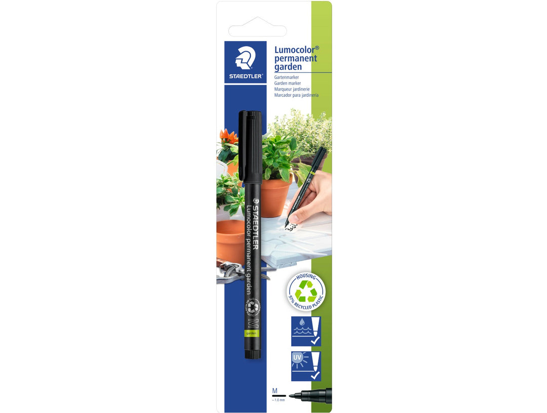 STAEDTLER Lumocolor 319 GM permanent garden marker black medium pen with cap