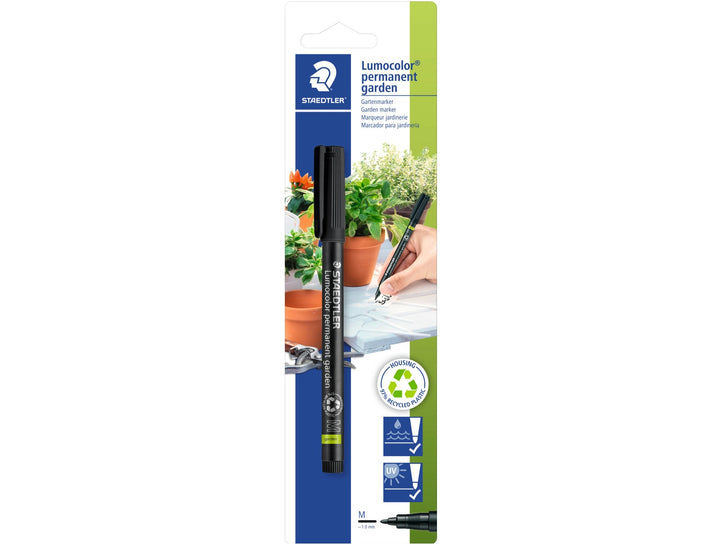 STAEDTLER Lumocolor 319 GM permanent garden marker black medium pen with cap