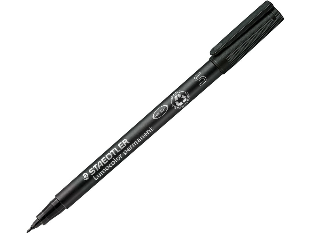 STAEDTLER Lumocolor permanent pen 313 black superfine approx 0.4 mm tip for precise marking