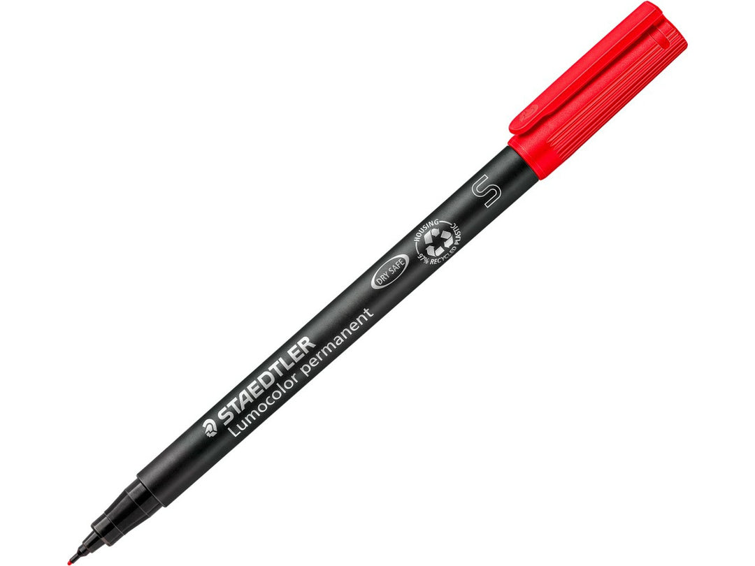 STAEDTLER Lumocolor permanent pen 313 red superfine approx 0.4 mm tip for precise marking
