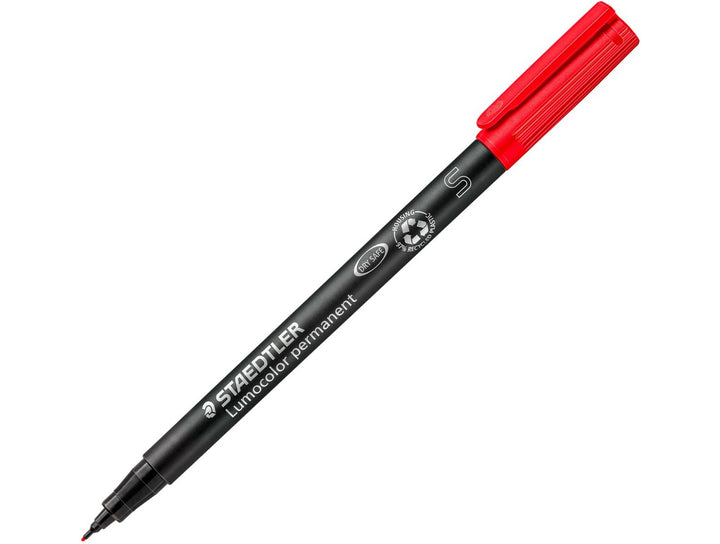 STAEDTLER Lumocolor permanent pen 313 red superfine approx 0.4 mm tip for precise marking