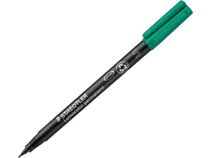 STAEDTLER Lumocolor permanent pen 313 green superfine approx 0.4 mm tip for precise marking