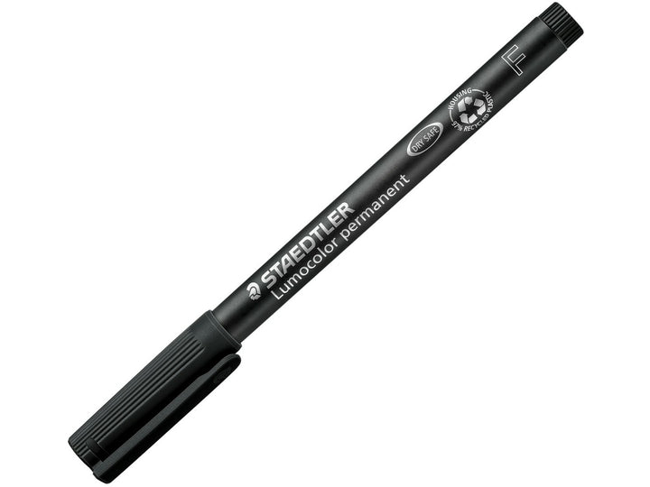 STAEDTLER Lumocolor permanent pen 318 black fine tip approx 0.6 mm closed pen for controlled marking