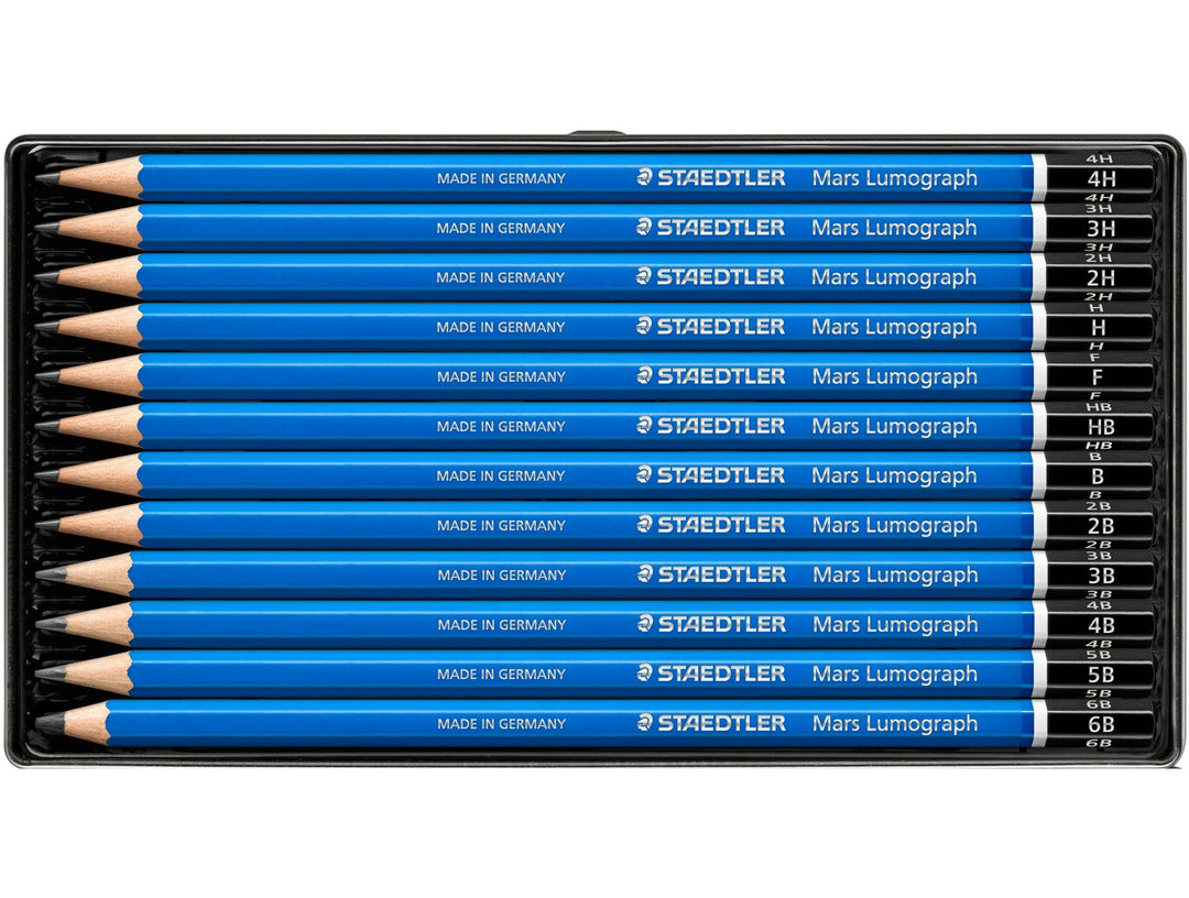 STAEDTLER Mars Lumograph 100 Graphite Pencils – Assorted Set (Pack of 12)