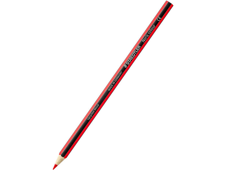 STAEDTLER Noris Colour 185 coloured pencil red with striped barrel 